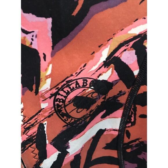 Billabong Girl Long Sleeve Wet Suit Rashguard Top T14 Full Zip Pink Combo - Picture 3 of 10